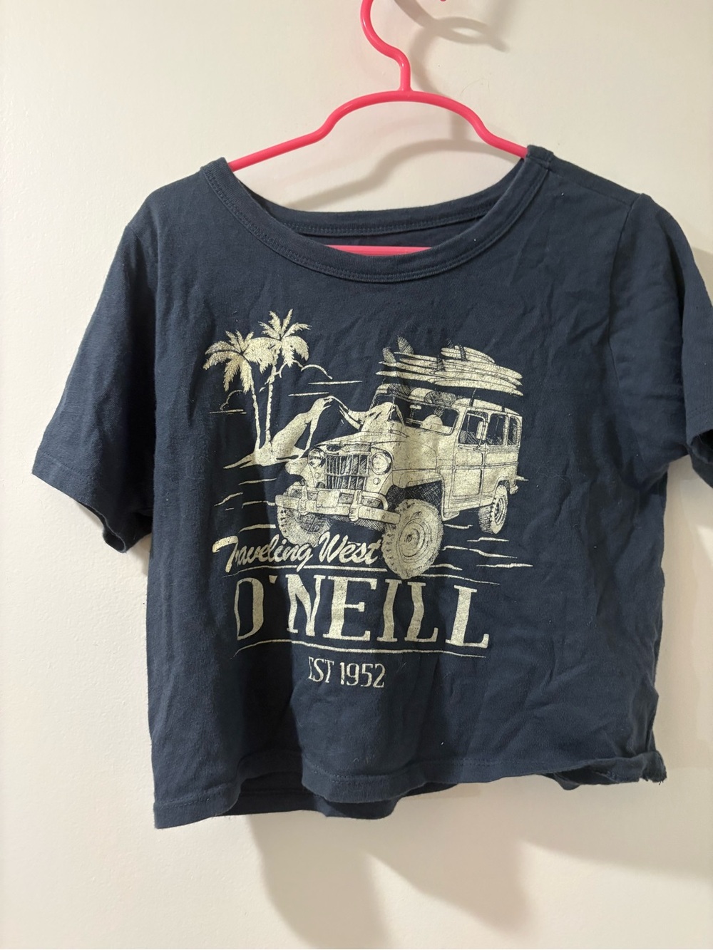 O'Neill Kids Navy Graphic Tee - Girls Medium.  Crop